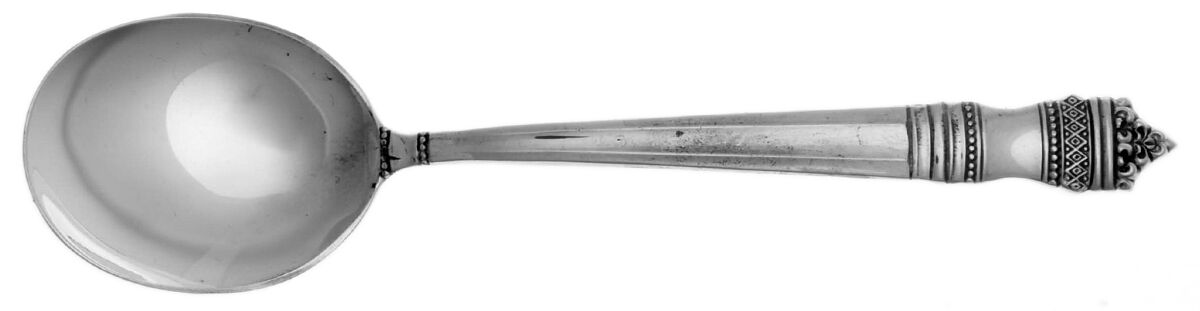 Danish Baroque (Sterling, 1970) Round Bowl Soup Spoon (Cream Soup) HC by Towle Silver-1