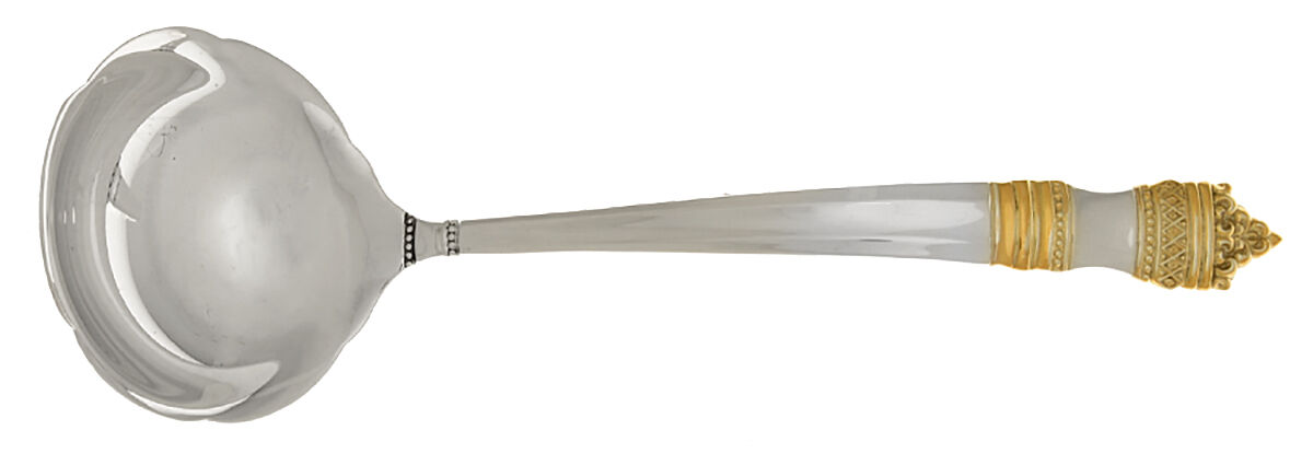Danish Baroque Gold (Sterling, 1974) Solid Piece Cream Ladle by Towle Silver-1