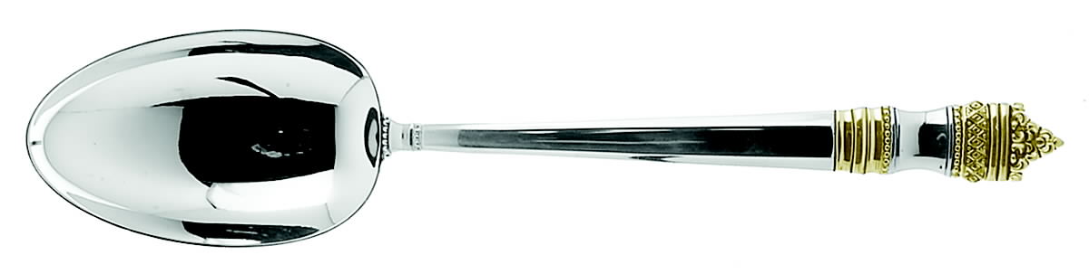 Danish Baroque Gold (Sterling, 1974) Tablespoon (Serving Spoon) by Towle Silver-1