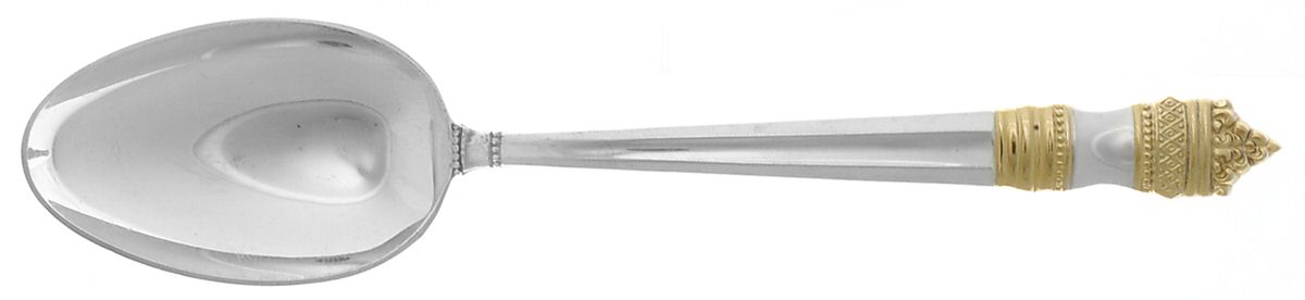 Danish Baroque Gold (Sterling, 1974) Dessert/Oval Soup Spoon by Towle Silver-1
