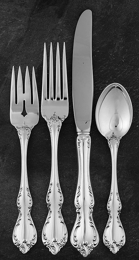Debussy (Sterling, 1959) 4 Piece Place Size Setting by Towle Silver-1