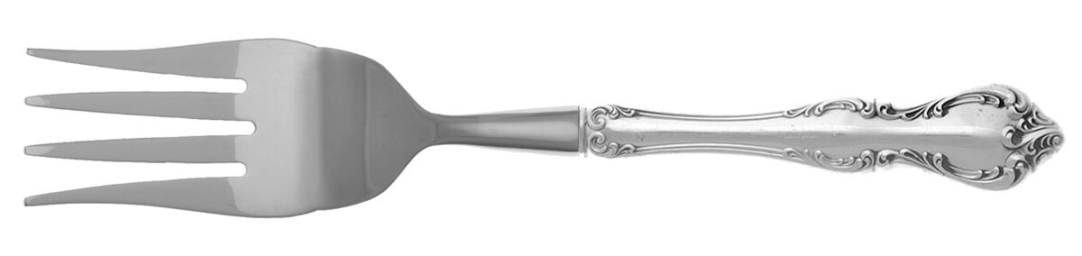 Debussy (Sterling, 1959) Cold Meat Fork Large, Stainless Tines HC by Towle Silver-1