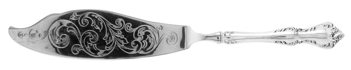 Debussy (Sterling, 1959) Engraved Fish Serving Knife-Stainless Blade by Towle Silver-1