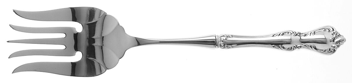 Debussy (Sterling, 1959) Large Stainless-Tine Cold Meat Serving Fork by Towle Silver-1
