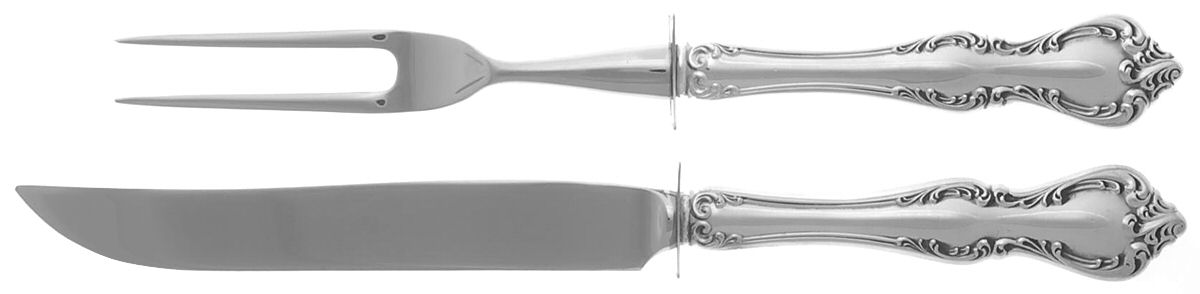 Debussy (Sterling, 1959) Small Stainless Blade 2-Piece Steak Carving Set by Towle Silver-1