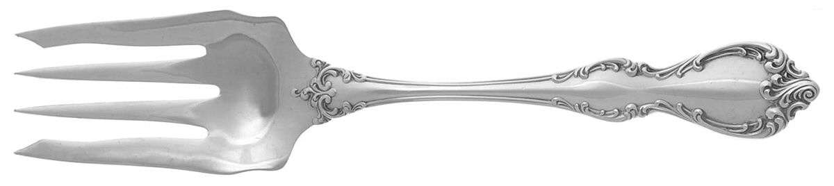 Debussy (Sterling, 1959) Medium Solid Cold Meat Serving Fork by Towle Silver-1