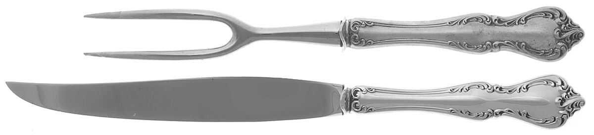 Debussy (Sterling, 1959) Small Steak 2-Piece Carving Set w/Stainless Blade by Towle Silver-1