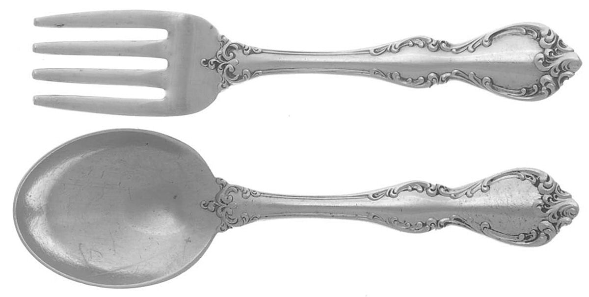 Debussy (Sterling, 1959) 2 Pc Baby Set (BF, BS) by Towle Silver-1