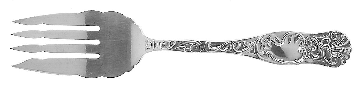 Diane (Sterling, 1889) Small Solid Cold Meat Serving Fork by Towle Silver-1