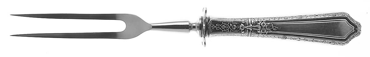 D'Orleans (Sterling, 1923) Small Steak Carving Fork with Stainless Prongs by Towle Silver-1