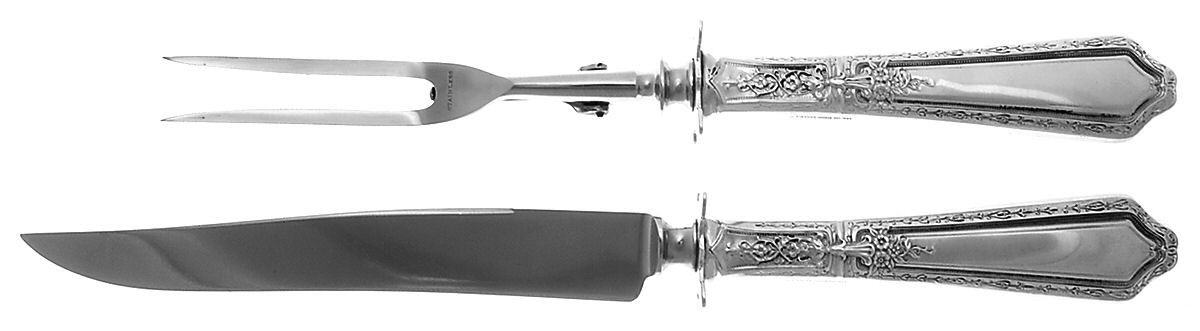 D'Orleans (Sterling, 1923) Large 2-Piece Roast Carving Set w/ Stainless Blade by Towle Silver-1