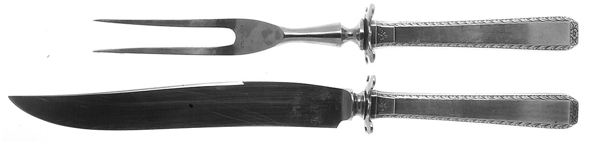Drury Lane (Sterling, 1939, No Monograms) Small Steak 2-Piece Carving Set w/Stainless Blade by Towle Silver-1