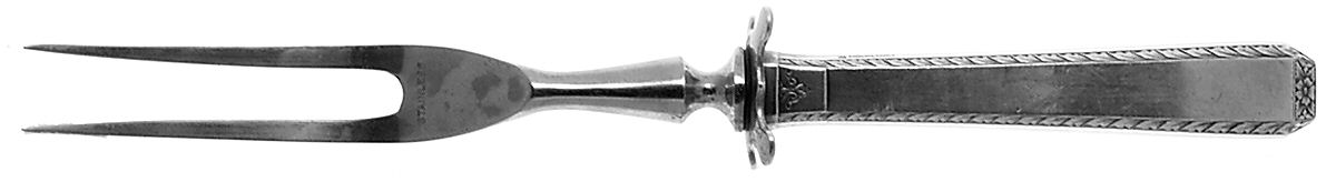 Drury Lane (Sterling, 1939, No Monograms) Small Steak Carving Fork with Stainless Prongs by Towle Silver-1
