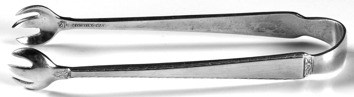 Drury Lane (Sterling, 1939, No Monograms) Small Sugar Tongs by Towle Silver-1