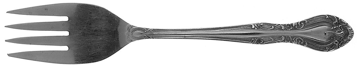 Dynasty (Supreme, Stainlees) Medium Solid Cold Meat Serving Fork by Towle Silver-1
