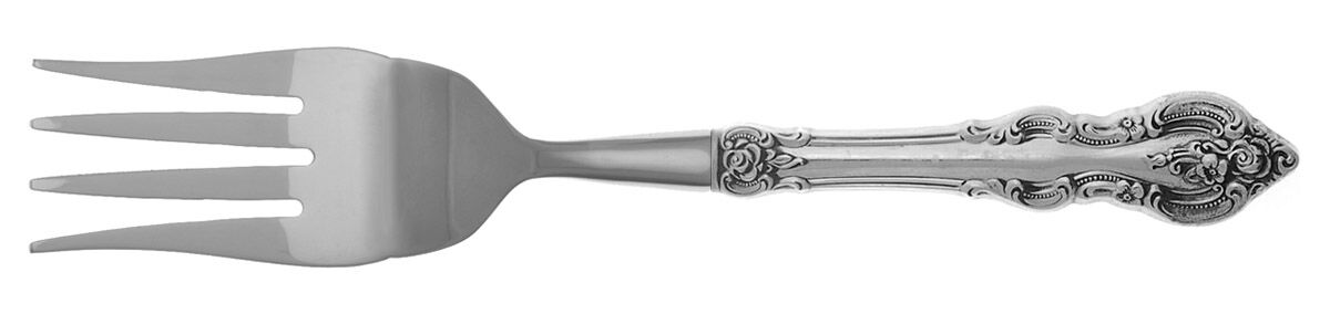 El Grandee (Sterling, 1964) Cold Meat Fork Large, Stainless Tines HC by Towle Silver-1