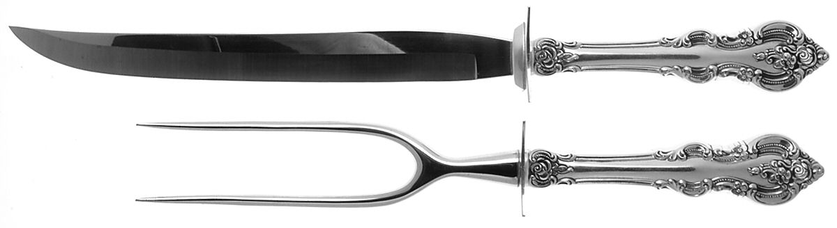 El Grandee (Sterling, 1964) Small Steak 2-Piece Carving Set w/Stainless Blade by Towle Silver-1