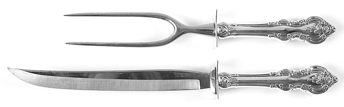 El Grandee (Sterling, 1964) Large 2-Piece Roast Carving Set w/Stainless Blade by Towle Silver-1