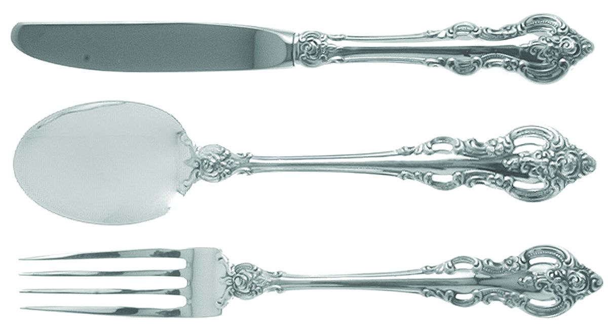 El Grandee (Sterling, 1964) 3-Piece Youth Set (Knife, Fork & 5 O'Clock Spoon) by Towle Silver-1