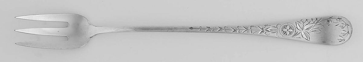 Engraved (Silverplate, 1905) Cocktail/Seafood Fork by Towle Silver-1