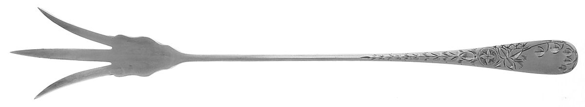Engraved (Silverplate, 1905) Large Lettuce Serving Fork by Towle Silver-1