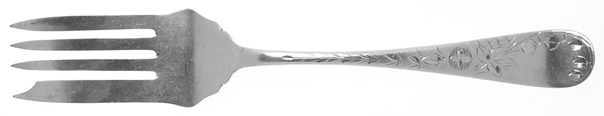 Engraved (Silverplate, 1905) Medium Solid Cold Meat Serving Fork by Towle Silver-1