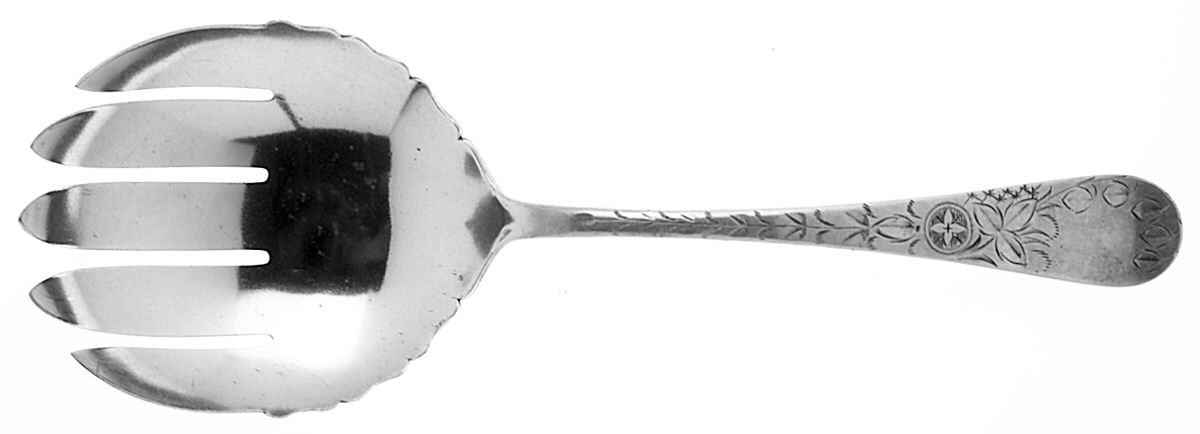 Engraved (Silverplate, 1905) Solid Salad Serving Fork by Towle Silver-1