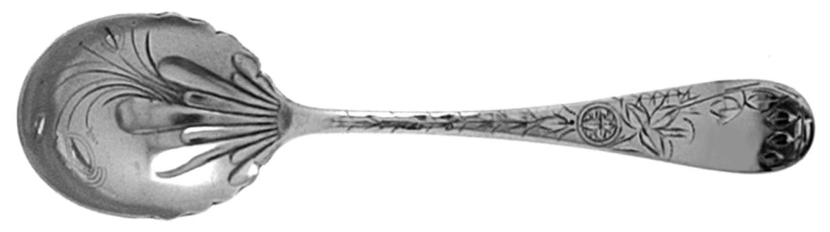 Engraved (Silverplate, 1905) Monogram Sugar Shell Spoon by Towle Silver-1