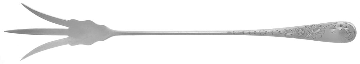 Engraved (Silverplate, 1905) Large Lettuce Serving Fork by Towle Silver-1