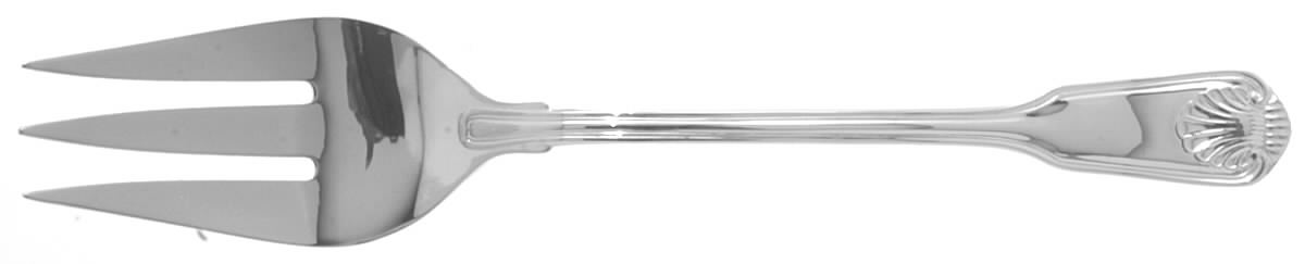 English Shell (Silverplate, 1988) Large Solid Cold Meat Serving Fork by Towle Silver-1