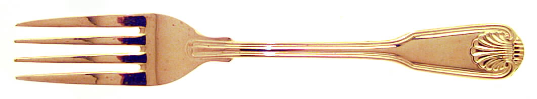 English Shell (Gold Electroplate, 1988) Fork by Towle Silver-1