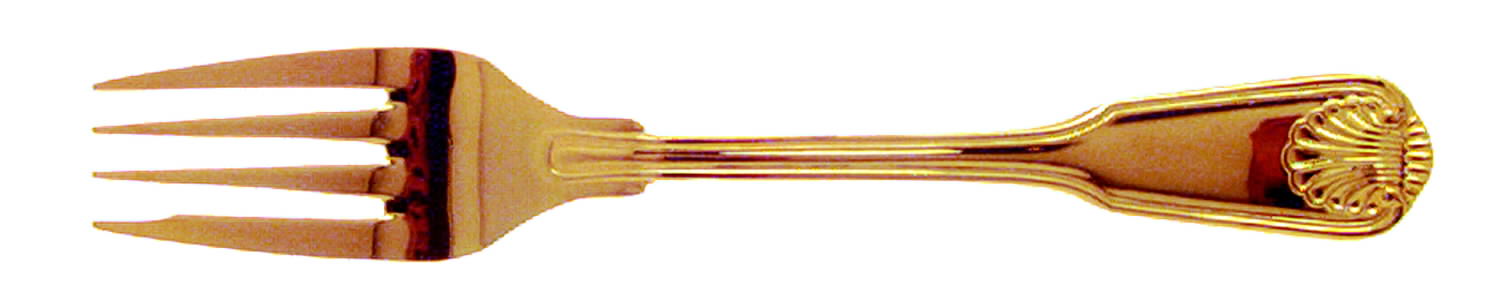 English Shell (Gold Electroplate, 1988) Individual Salad Fork by Towle Silver-1