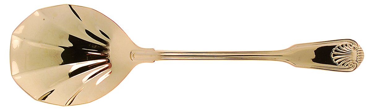English Shell (Gold Electroplate, 1988) Tablespoon (Serving Spoon) by Towle Silver-1