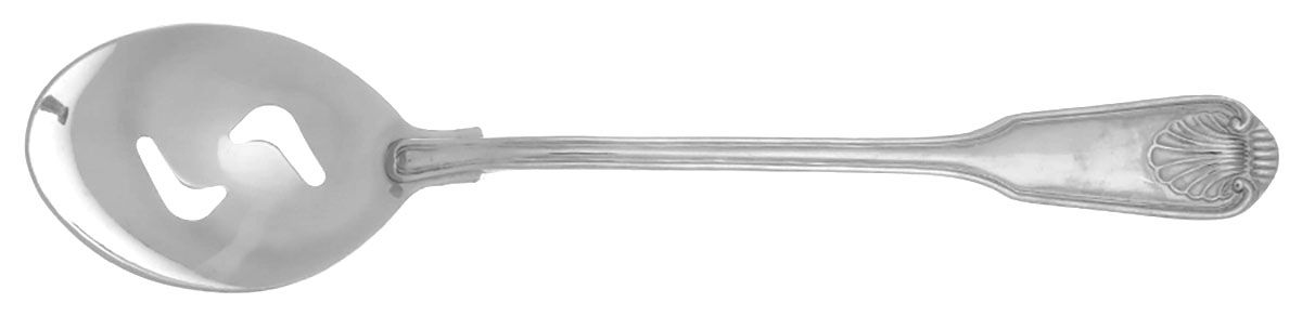 English Shell (Stainless) Pierced Tablespoon (Serving Spoon) by Towle Silver-1
