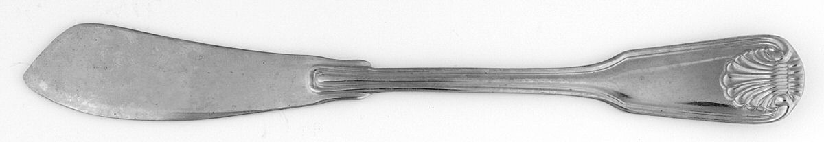 English Shell (Stainless) Flat Handle Master Butter Knife by Towle Silver-1