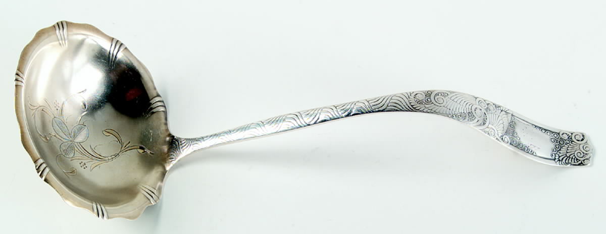 Eudora (Silverplate) Soup Ladle, Bright Cut Solid Piece by Towle Silver-1