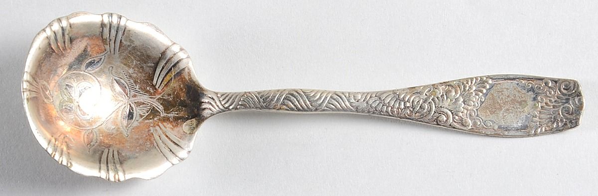Eudora (Silverplate) Sugar Shell Spoon, Bright Cut by Towle Silver-1
