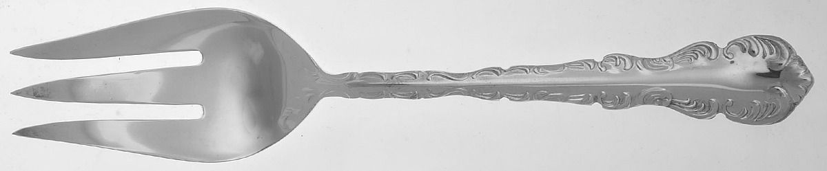Finesse (Silverplate, 1980) Medium Solid Cold Meat Serving Fork by Towle Silver-1