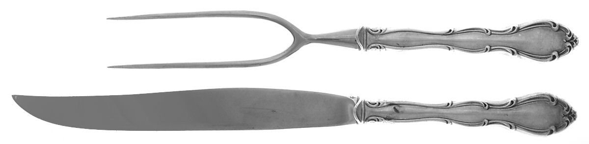 Fontana (Sterling, 1957) (2 Pc)Carving Set-Lg Stnbl/Roast w/Sterling Guard by Towle Silver-1