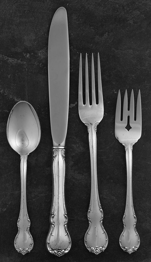 French Provincial (Sterling, 1948) 4 Piece Dinner Size Setting by Towle Silver-1