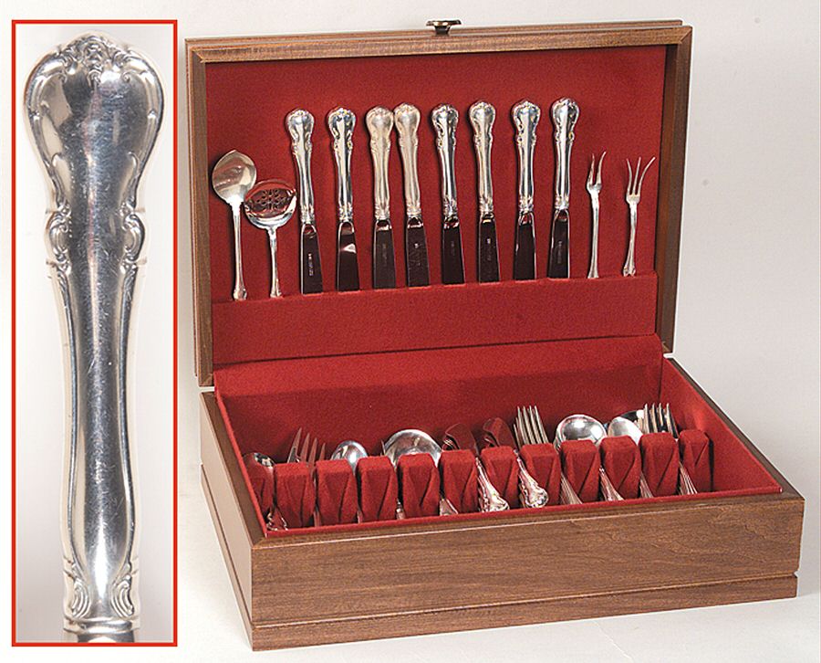 French Provincial (Sterling, 1948) 60 Piece Set by Towle Silver-1