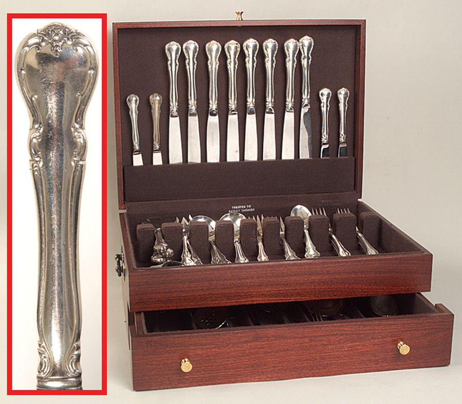 French Provincial (Sterling, 1948) 67 Piece Set by Towle Silver-1