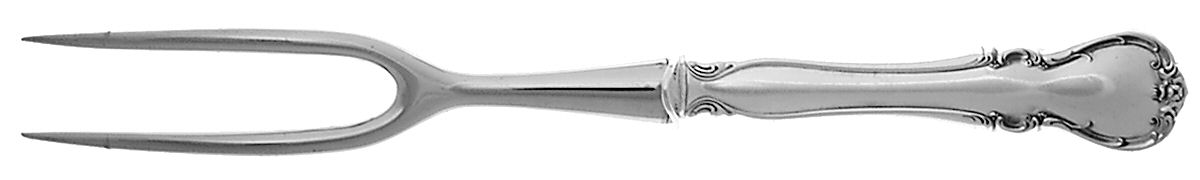 French Provincial (Sterling, 1948) Small Carving Fork W/Sterling Guard by Towle Silver-1