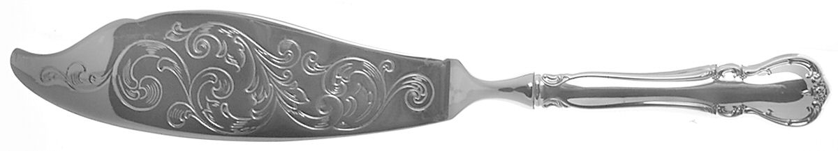 French Provincial (Sterling, 1948) Engraved Fish Serving Knife-Stainless Blade by Towle Silver-1