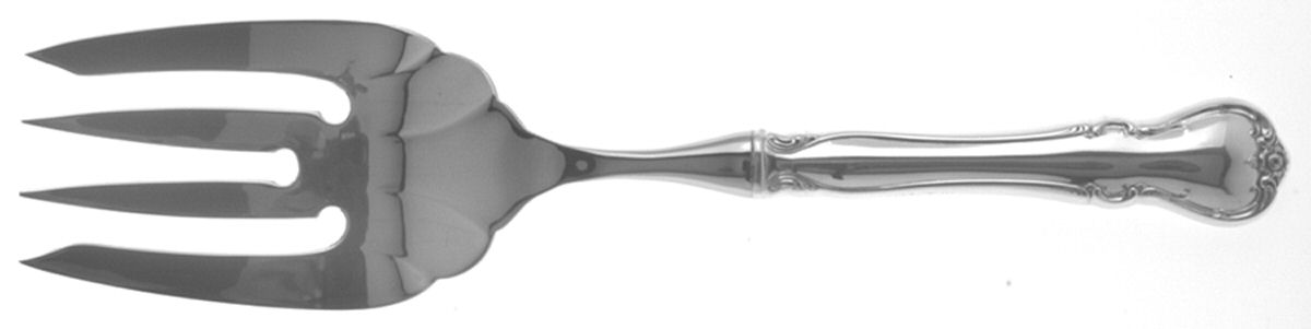 French Provincial (Sterling, 1948) Large Stainless-Tine Cold Meat Serving Fork by Towle Silver-1