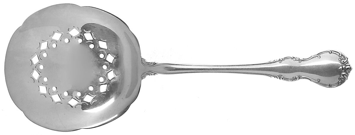 French Provincial (Sterling, 1948) Solid Bon Bon Spoon with Pierced Bowl by Towle Silver-1