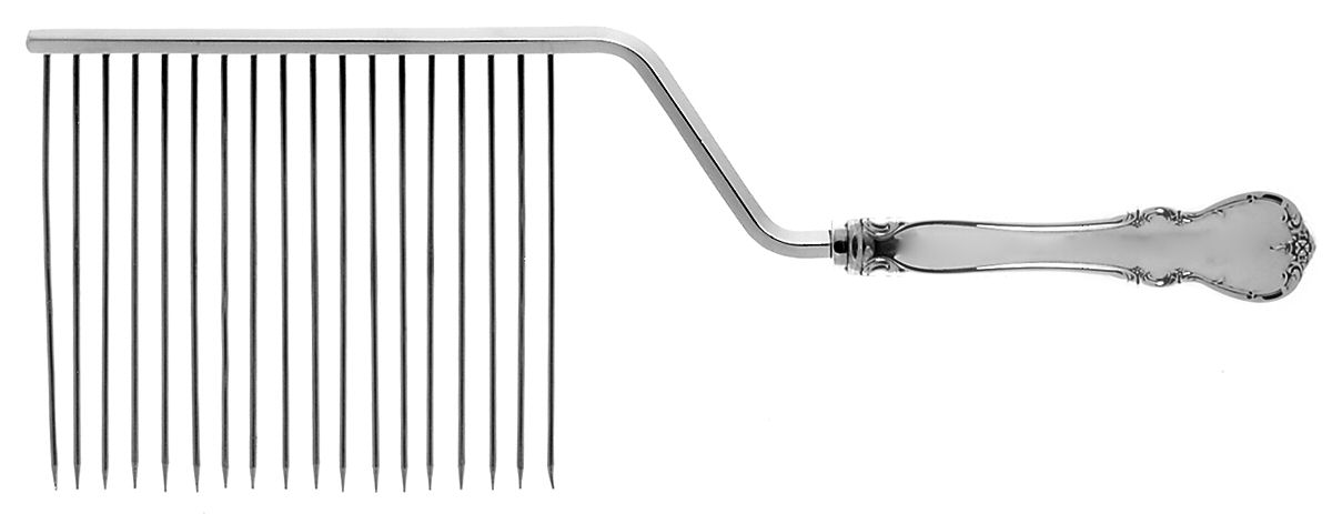 French Provincial (Sterling, 1948) Cake Breaker with Silverplate Prongs by Towle Silver-1