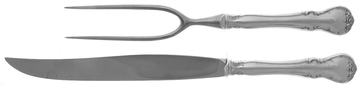 French Provincial (Sterling, 1948) (2 Pc)Carving Set-Lg Stnbl/Roast w/Sterling Guard by Towle Silver-1