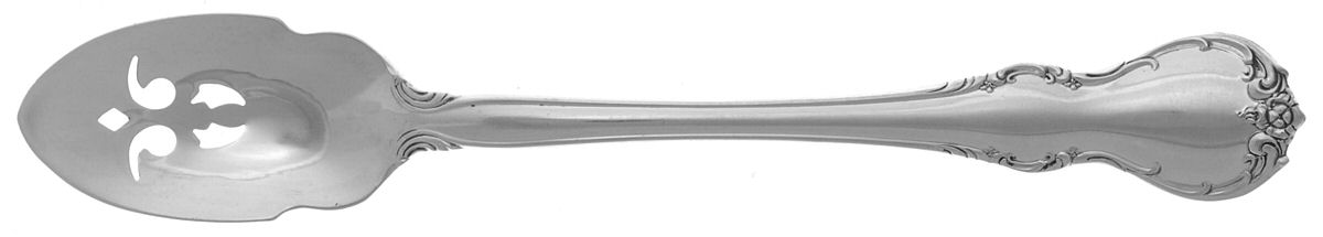 French Provincial (Sterling, 1948) Short Handled Olive Spoon with Pierced Bowl by Towle Silver-1