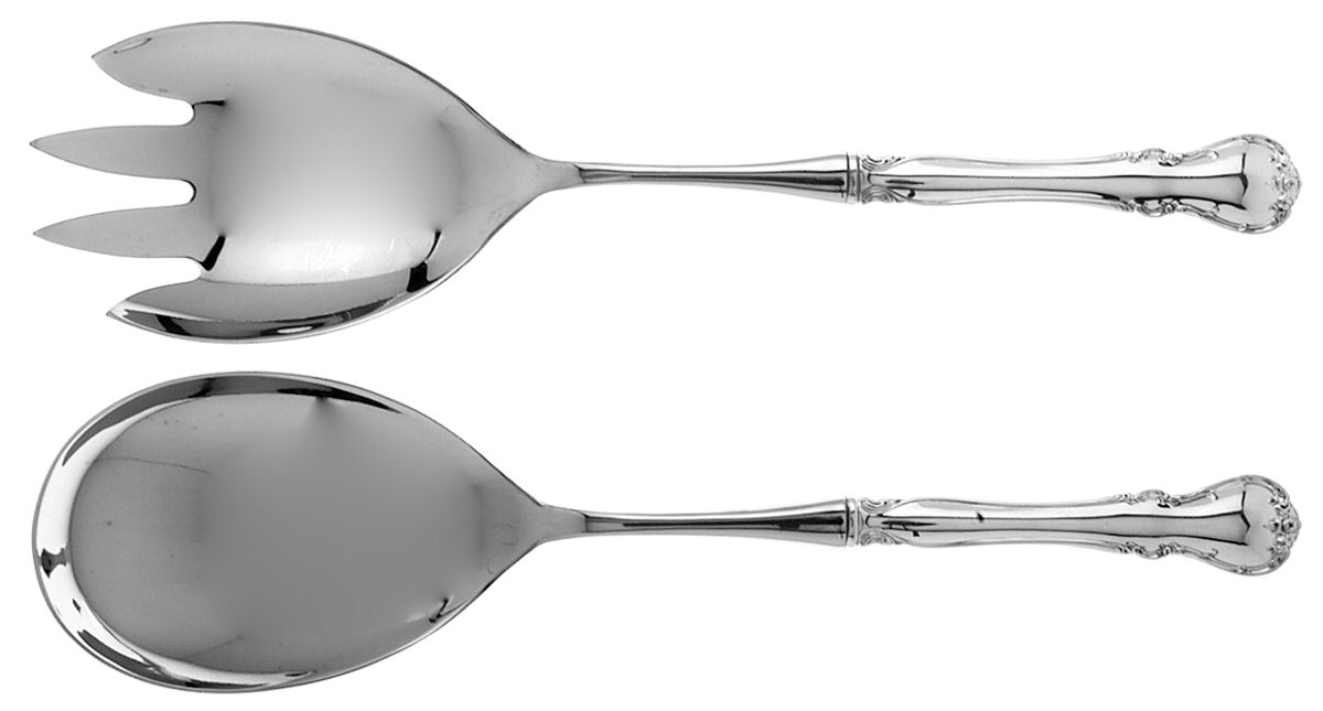 French Provincial (Sterling, 1948) 2 Pc Salad Set with Stainless Bowl by Towle Silver-1